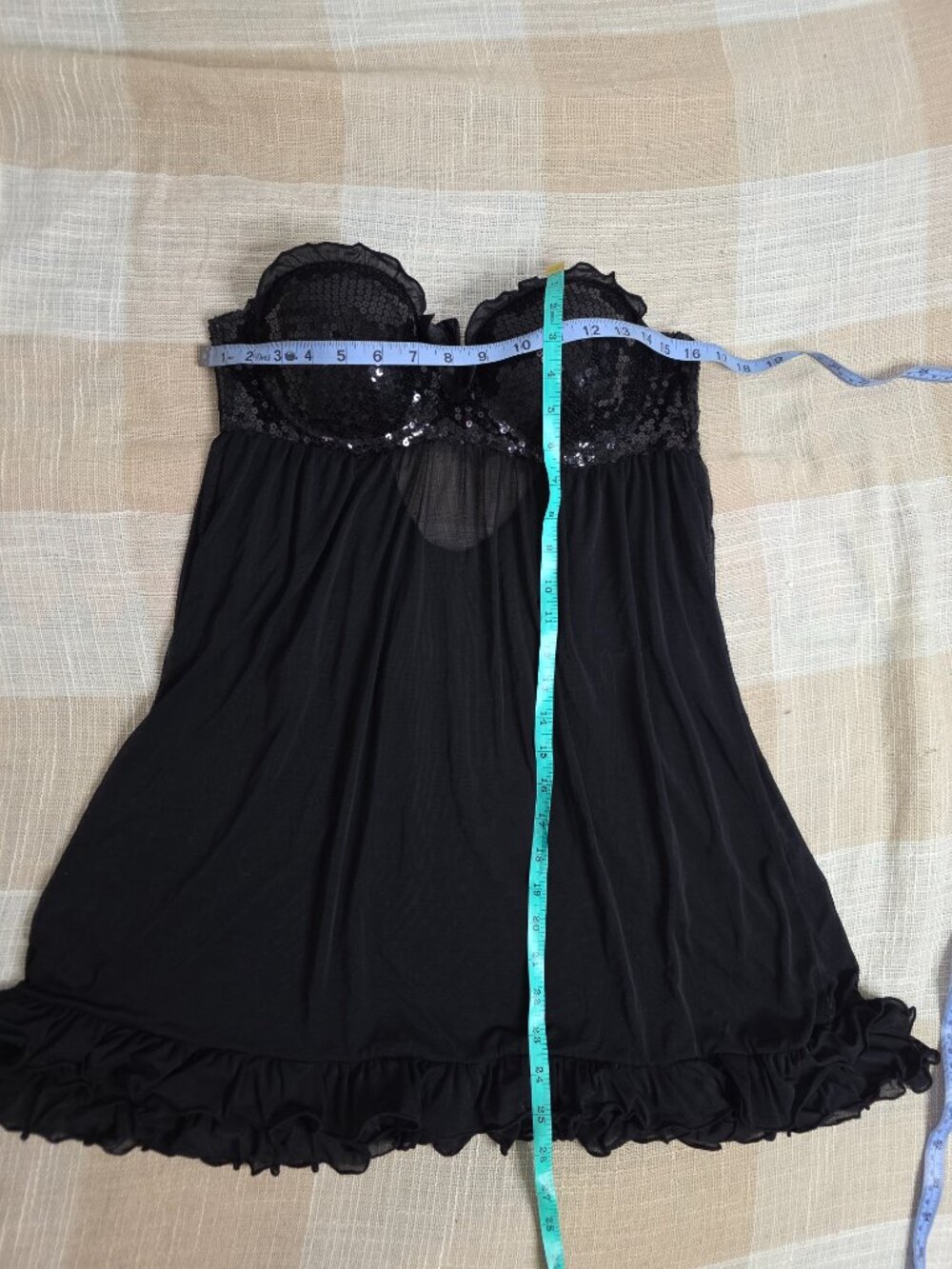 Vintage Regency Glam Gothic Alt Sabrina Carpenter Torrid Sequined Babydoll Dress - Picture 12 of 14